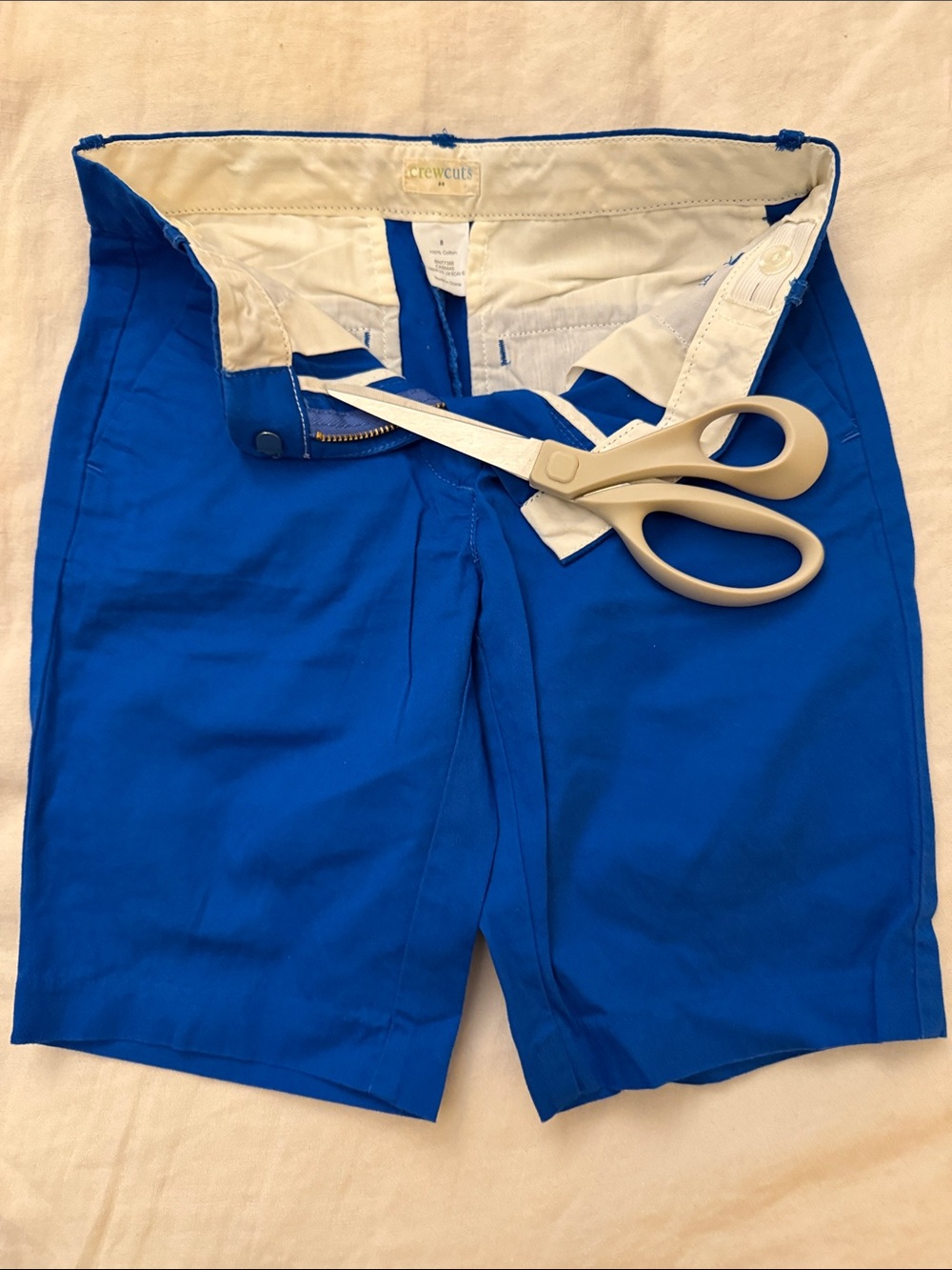 Crewcuts Royal Blue Flat-Front Girls Chino Shorts